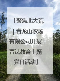 聚焦北大荒｜青龙山农场有限公司开展普法教育主题党日活动